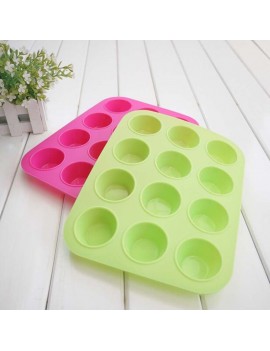 Silicone Non Stick 12 Cup Maker Tray Muffin Pan Baking Jelly Mold Mould Tool