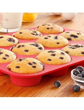Silicone Non Stick 12 Cup Maker Tray Muffin Pan Baking Jelly Mold Mould Tool