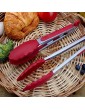 Kitchen Silicone Cooking Salad Stainless Steel Handle Serving BBQ Tongs