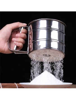 Mesh Flour Bolt Sifter Manual Sugar Icing Shaker Stainless Steel Cup Shape Tool