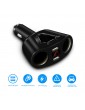 Optional Color 120W 3.1A Dual USB Car Charger And 2 Cigarette Lighter Sockets Power Support Display Current Volmeter