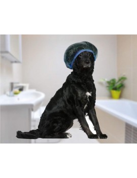 Disposable Shower Caps 100 Pieces Plastic Waterproof Bath Hats - Blue
