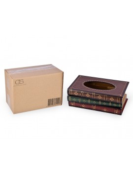 Retro Handcrafted Wooden Book Design Tissue Box