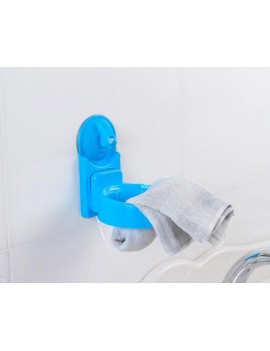 Plastic Hair Dryer Holder with Suction Cup - Blue