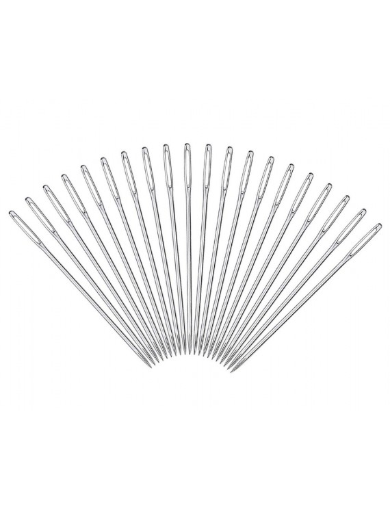20 Pieces Stainless Steel Large-Eye Knitting Needles