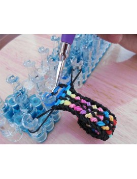 Rubber Band Bracelet Loom Board Maker with Hook - Transparent