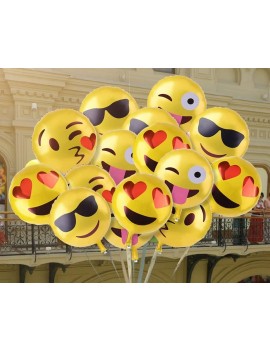 12 Pcs 19 Inches Creative Emoji Party Aluminum Foil Balloons