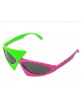 Asymmetric Glasses Magenta and Green Party Sunglasses