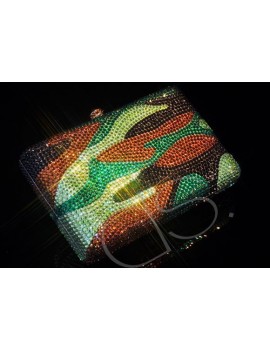 Camouflage Pattern Crystallized Clutch Bag SQ