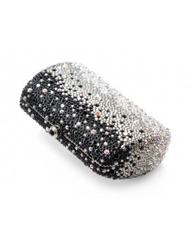 Glam Bling Crystal Clutch Bag - Black 14.5cm