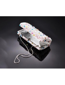 Colorful Cameo Crystal Clutch Bag - 16.5cm