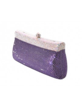 Elegant Handcraft Swarovski Crystal Clutch Bag - Purple 17cm
