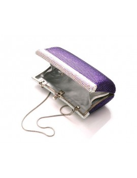 Elegant Handcraft Swarovski Crystal Clutch Bag - Purple 17cm
