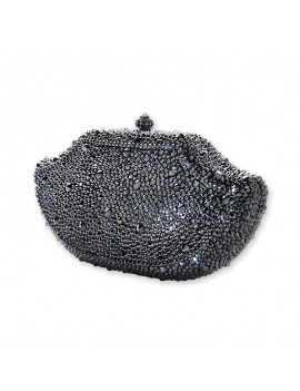 Dazzling Bling Crystal Clutch Bag - Black 17.5cm