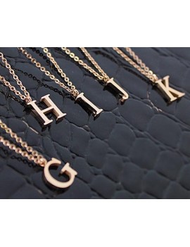 18K Gold Plated Personalized Initial Letter Pendant Necklace - A-Z