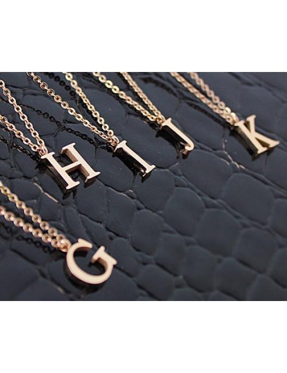 18K Gold Plated Personalized Initial Letter Pendant Necklace - A-Z