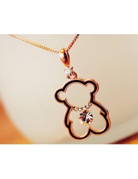 Teddy Bear Crystal Necklace