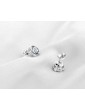 Rose Shaped 925 Sterling Silver Crystal Earrings Studs for Women