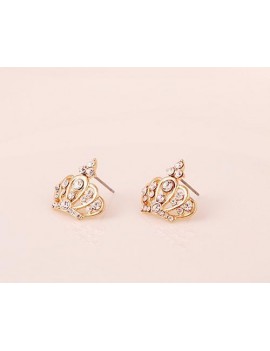 Lovely Crown Crystal Stud Earrings for Women
