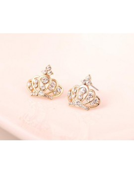 Lovely Crown Crystal Stud Earrings for Women