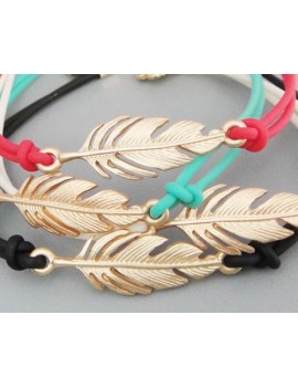 Lucky Feather Braided Bracelet - White