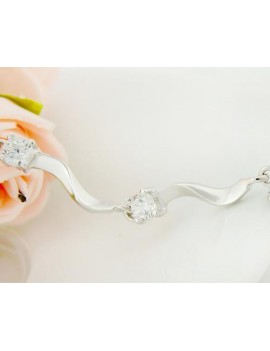 Starry White 925 Sterling Silver Crystal Bracelet