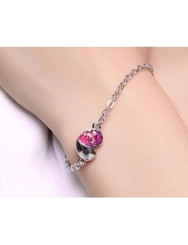 Sweet Heart Pink Crystal Bracelet