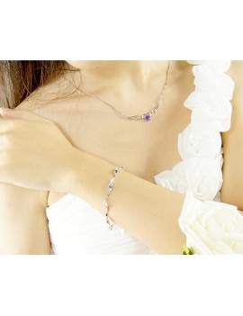 Starry Purple 925 Sterling Silver Crystal Bracelet