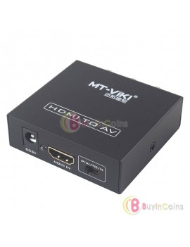 HDMI to CVBS AV HDTV Video Audio Converter Adapter Switch Box 1080P HDCP
