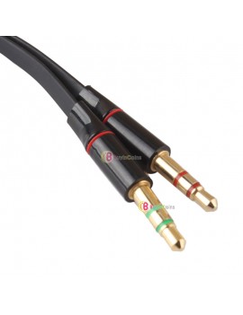 3.5mm Female to 2 Male Headphone Mic Audio Y Splitter Cable