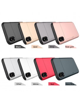 For iPhone XS Max Case Card Holder Slot Armor Detachable Shockproof Slim Cover