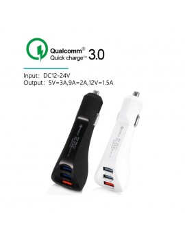 New QC 3.0 Fast Charger 3.1A USB 3 Port Car Charger Android Smartphone Tablet Charger Adapter safty charging