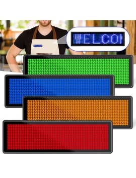 Mini LED Digital Programmable Rechargeable Scrolling Name Message Tag Sign