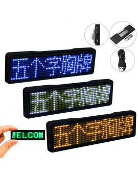 Mini LED Digital Programmable Rechargeable Scrolling Name Message Tag Sign