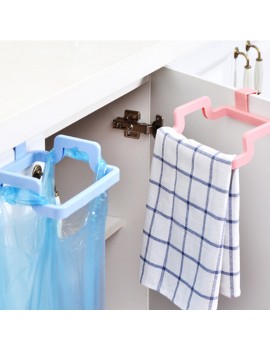 Plastic Cabinet Organizer Kitchen Hanging Garbage Trash Bag Holder Multi-functional Cloth Towel Rack