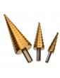 3Pcs 4-12/20/32mm HSS Cone Step Drill Bit Titanium Coated Hex Shank Cut Tool Set With Box