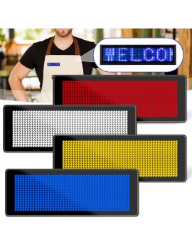 Mini LED Digital Bluetooth APP Programmable Rechargeable Scrolling Name Message Tag Sign