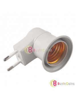 E27 LED Light Male socket to EU Type Plug Adapter Converter W/ ON OFF Button