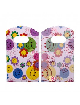 50/100 Pcs Pretty Pattern Plastic Jewelry Bear Heart Flower Mix Small Mini Gift Bag