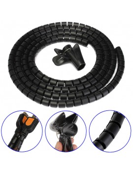 2M Portable Cable Cord Tidy PC Wire Organising Tool Kit Spiral Wrap Home Office